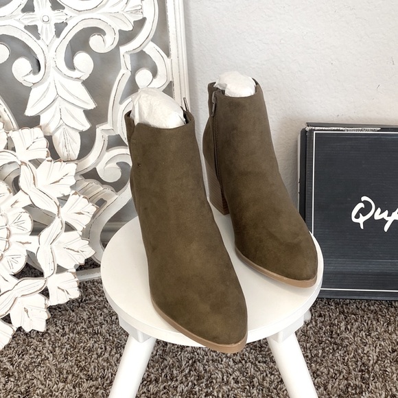 Women CutOut Bootie Lace Up Slip On High Heel Platform Ankle Khaki BRAND NEW✔️ - Picture 2 of 11